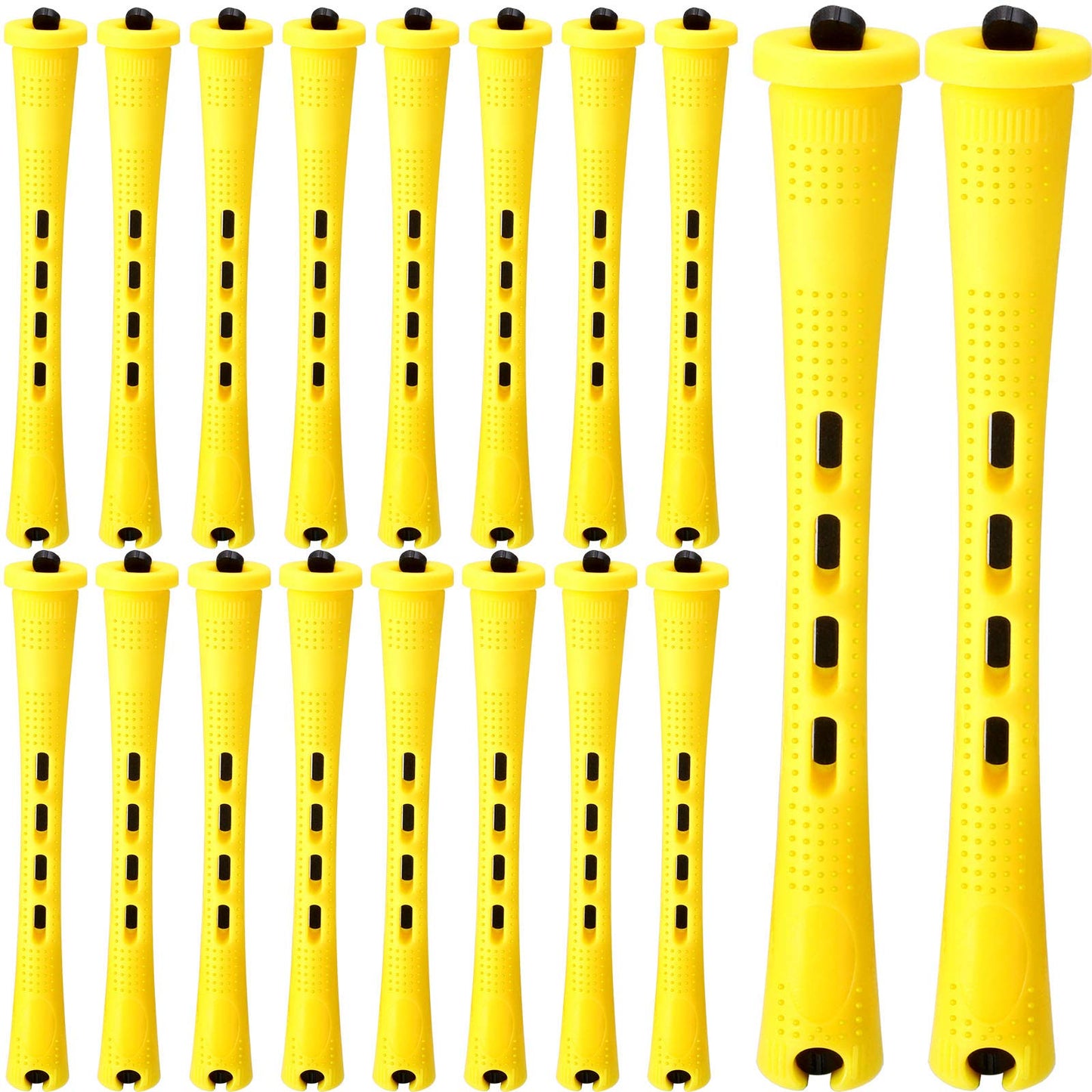 56 Pieces Hair Perm Rods Set Hair Rollers Plastic Cold Wave Rods Perming Rods Curlers Hairdressing Styling Tool (0.28 Inch, Yellow)