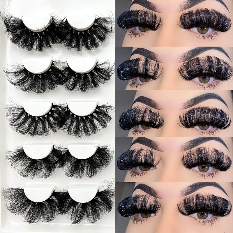 Lavishairs 5D Mink Lashes 25mm Fluffy False Eyelashes