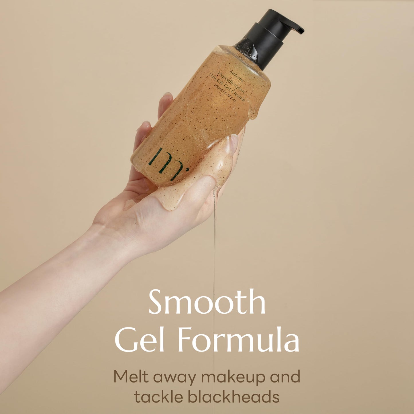 molvany LHA CIS Gel Cleanser - Low pH Korean Facial Wash Skincare for Pore Shrinking, Face Moisturizing, Makeup, Whitehead & Blackhead Remover - 6.76 fl. oz