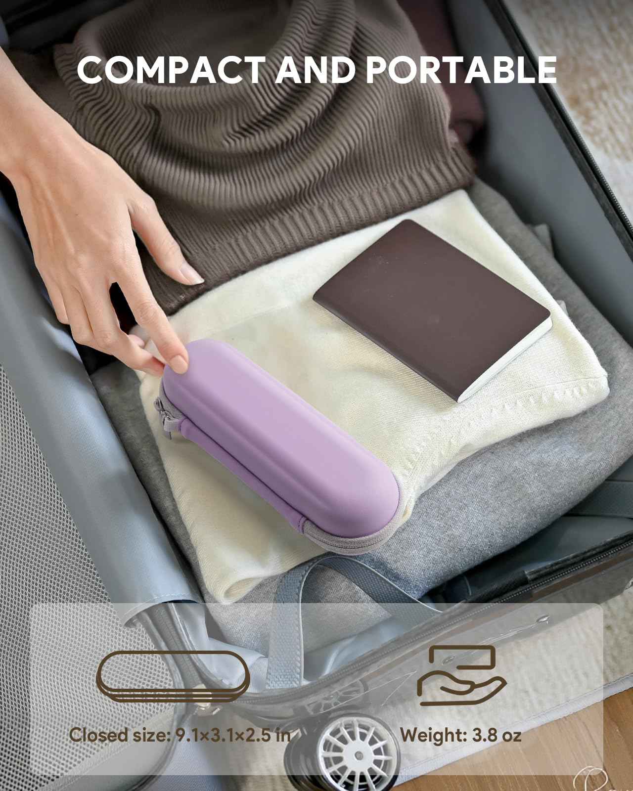 SQERO Electric Toothbrush Travel Case for Oral-B Pro/iO, Philips Sonicare/Aquasonic, Oral B Case for Brush Heads & Accessories, Portable Toothbrush Hard Carry Bag Waterproof PU