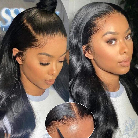 UNICE Pre Everyting Glueless Frontal Wig Body Wave 13X4 HD Pre Cut Lace Front Wigs Human Hair Pre Bleached Invisible Bye Bye Knots Wig Pre Plucked 150% Density 20inch