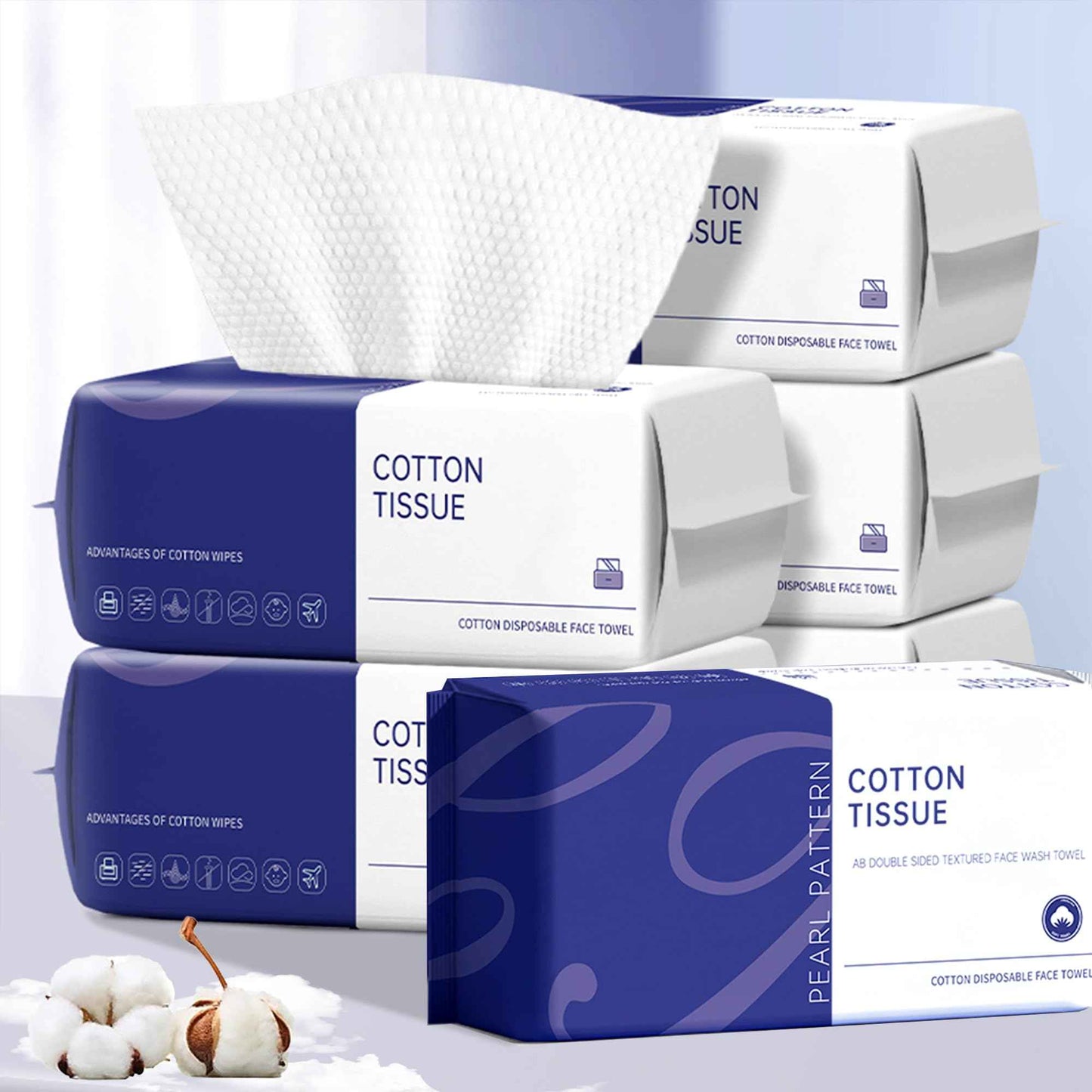 Face Clean Towels, 100 Count Ultra Thick Disposable face towels Facial Wash Cloth for Sensitive Skin, Lint- free Facial Tissue, Skincare and Makeup Remover