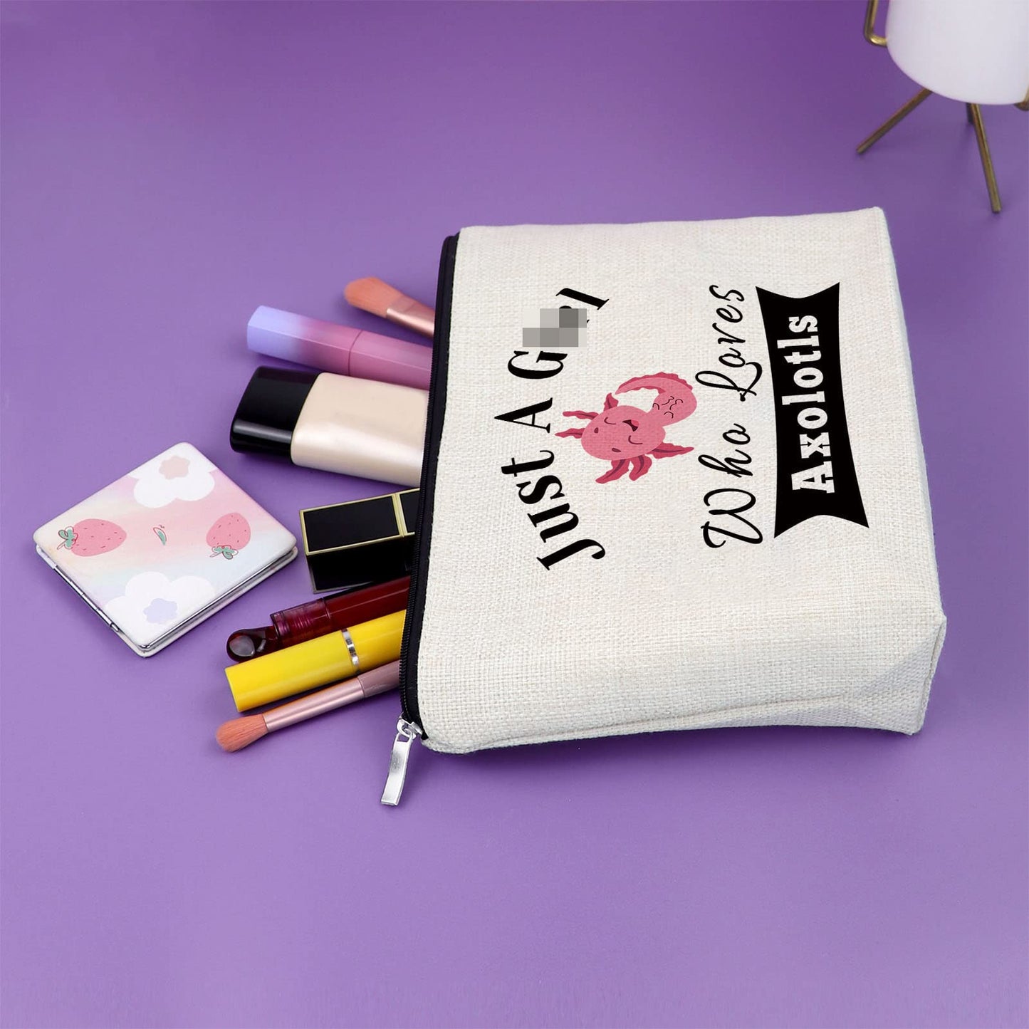 Axolotl Gifts for Women Axolotl Lover Gifts Makeup Bag Animal Lover Gifts Birthday Gifts for Best Friend Sister Gifts from Sister Cosmetic Bag Thanksgiving Christmas Gifts Cosmetic Travel Pouch