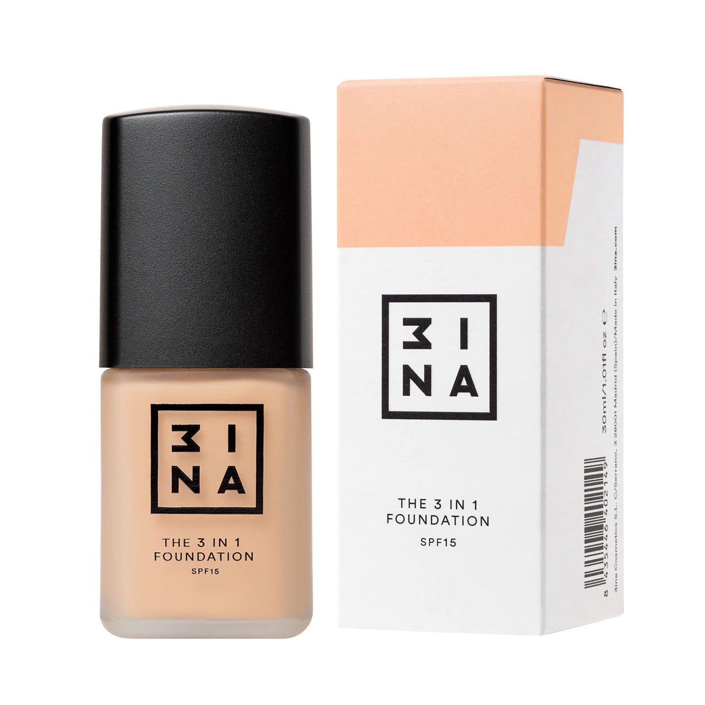 3INA The 3-In-1 Foundation 207 - Vegan Formula - Combination Of Primer, Concealer And Foundation - Medium Coverage - Natural Finish - Perfect For Covering Lines And Blemishes - Long Lasting - 1.01 Oz