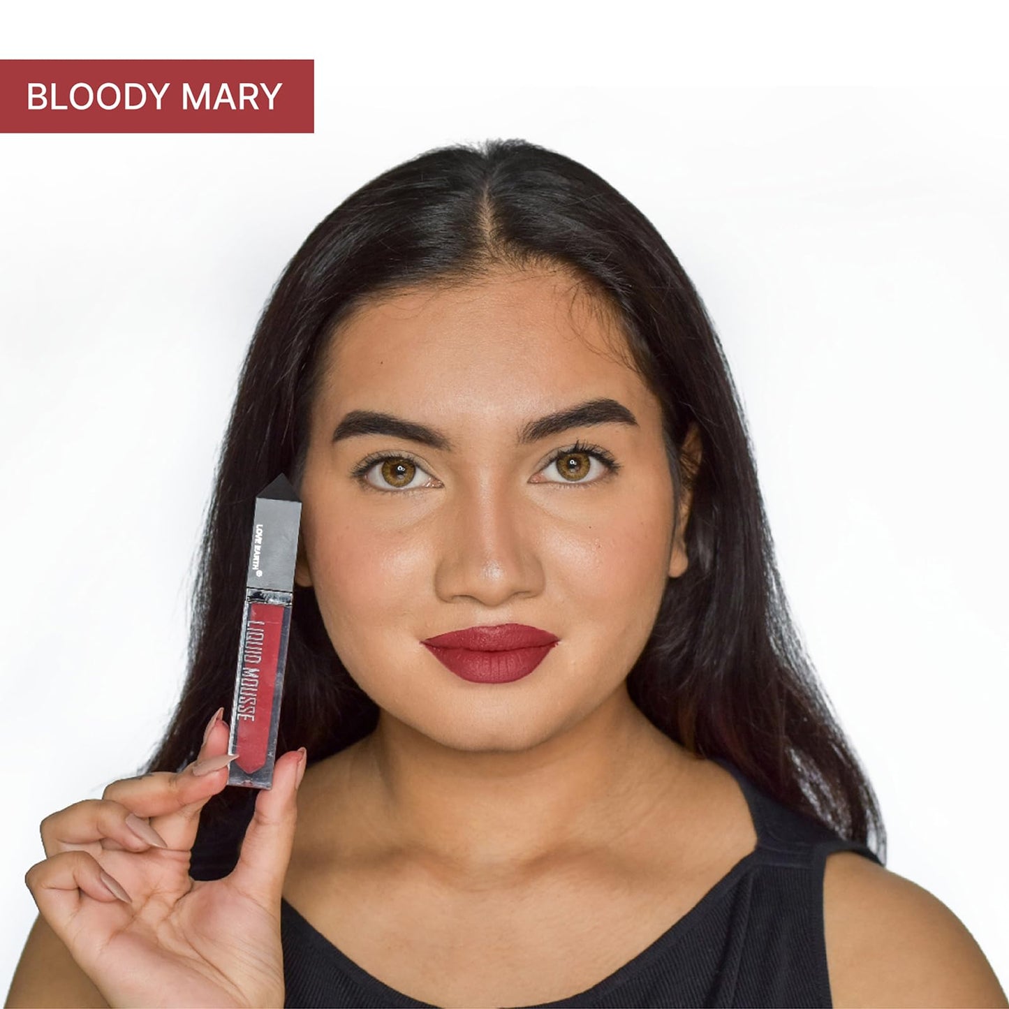 Love Earth Liquid Mousse Lipstick - Matte Finish | Lightweight, Non-Sticky, Non-Drying,Transferproof, Waterproof | Lasts Up To 12 Hours With Vitamin E And Jojoba Oil - (6 ml (Pack Of 1) Bloody Mary)