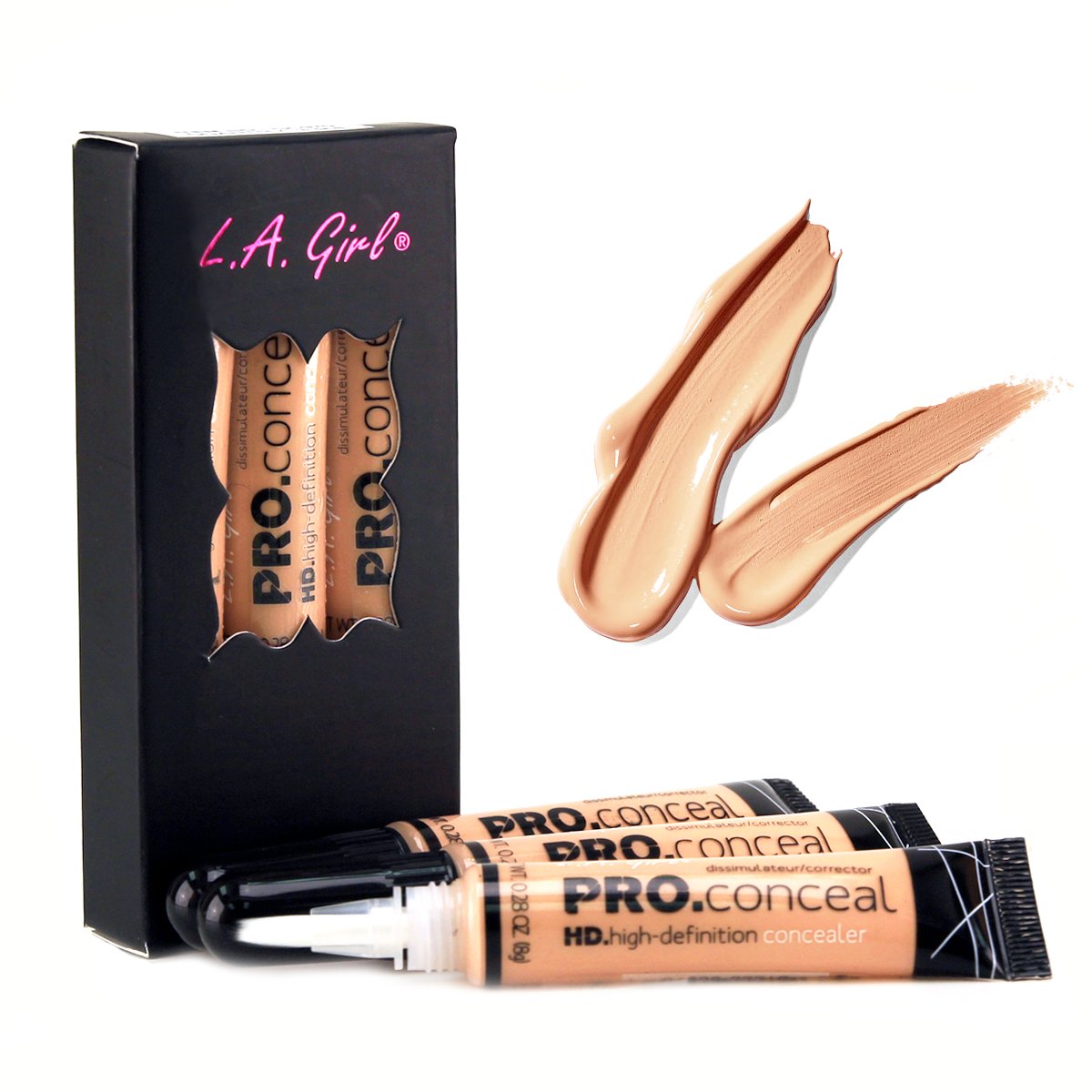 La Girl Hd Pro Conceal High Definition Concealer (Gc970-light Ivory) 3 pack