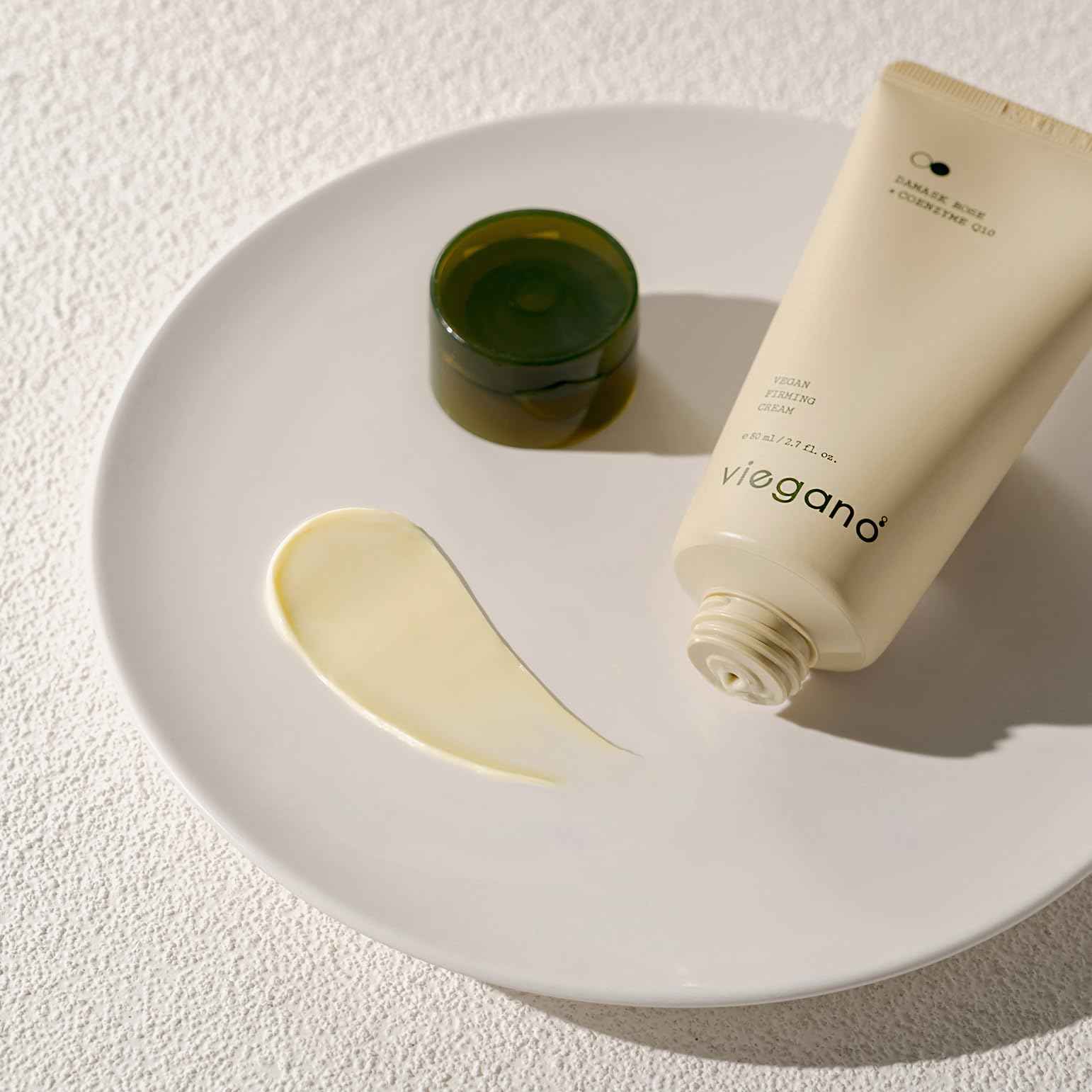 [ viegano ] Firming Cream for Sensitive Skin | Damask Rose + CoQ10 | Korean Moisturizer | Targets Fine Lines & Wrinkles | 100% Vegan | 80 mL