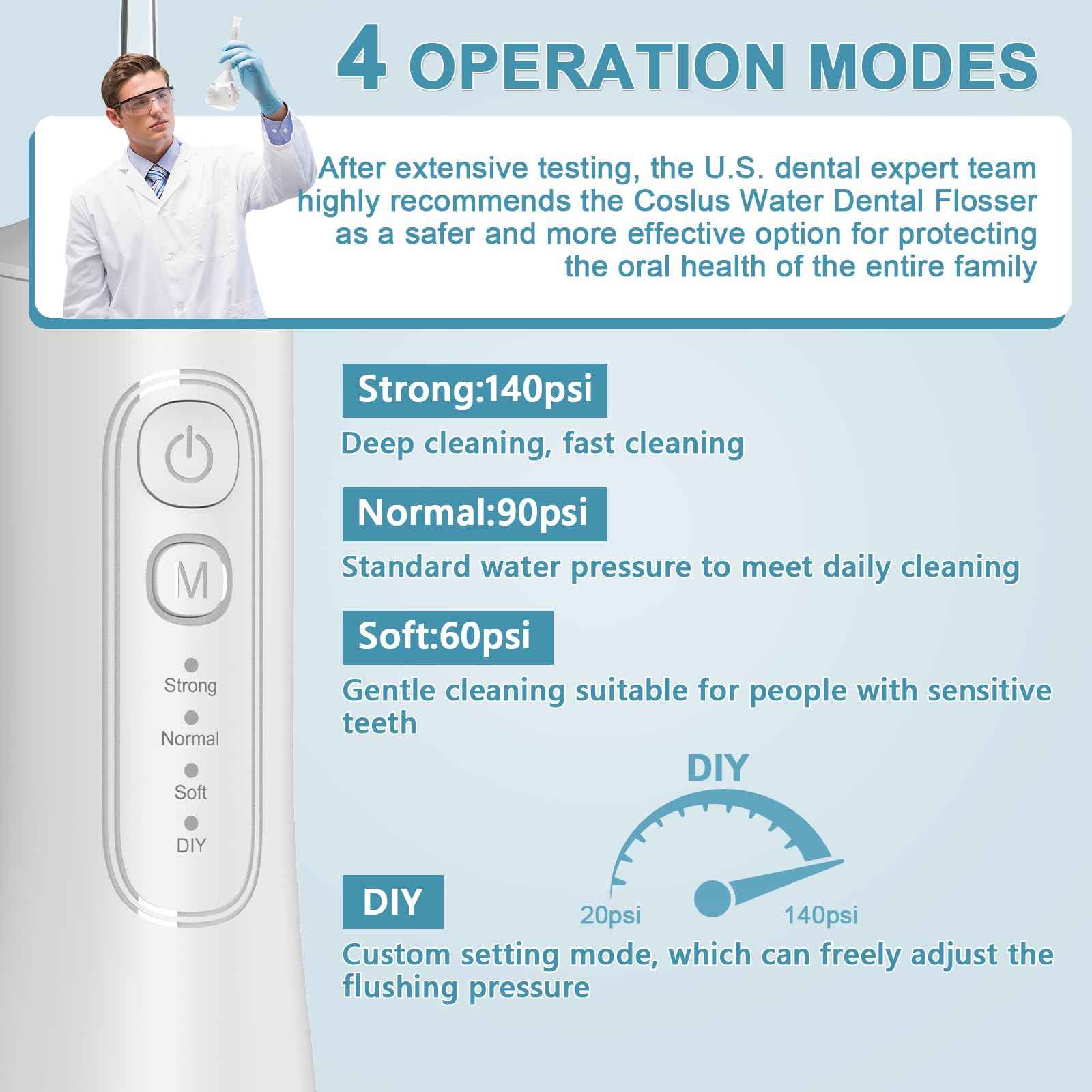 Portable Cordless Water Dental Flosser Teeth Pick 300ML Rechargeable Oral Irrigator with 4 Modes, IPX7 Waterproof,Powerful Flossing for Gum Care, Braces, and Deep Cleaning (Black)