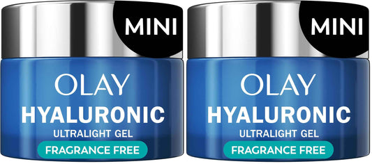 Olay Regenerist Hyaluronic + Peptide 24 Gel Face Moisturizer, Fragrance-Free, All Skin Types, Trial Size 0.5 oz (Pack of 2)