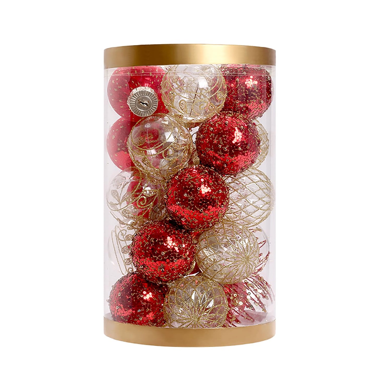 JEKOSEN Christmas Balls Ornaments 25PCS for Christmas Tree Ornaments 2.36" Shatterproof Christmas Tree Decorations with Red Gold Christmas Ornament