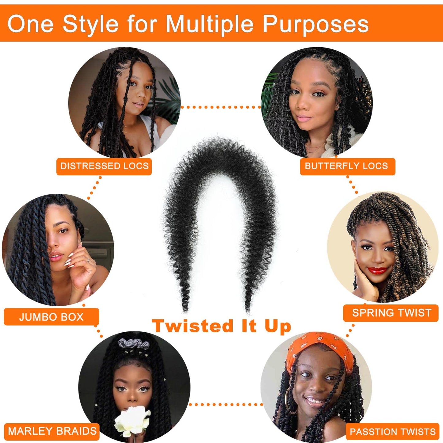 350 Afro Twist Hair 30 Inch 5 Packs Long Ginger Springy Afro Twist Hair For Distress Locs Crochet Hair Synthetic Marley Twist Braiding Hair Locs Wrapping Hair Extension (30 Inch, 5Packs, 350#)