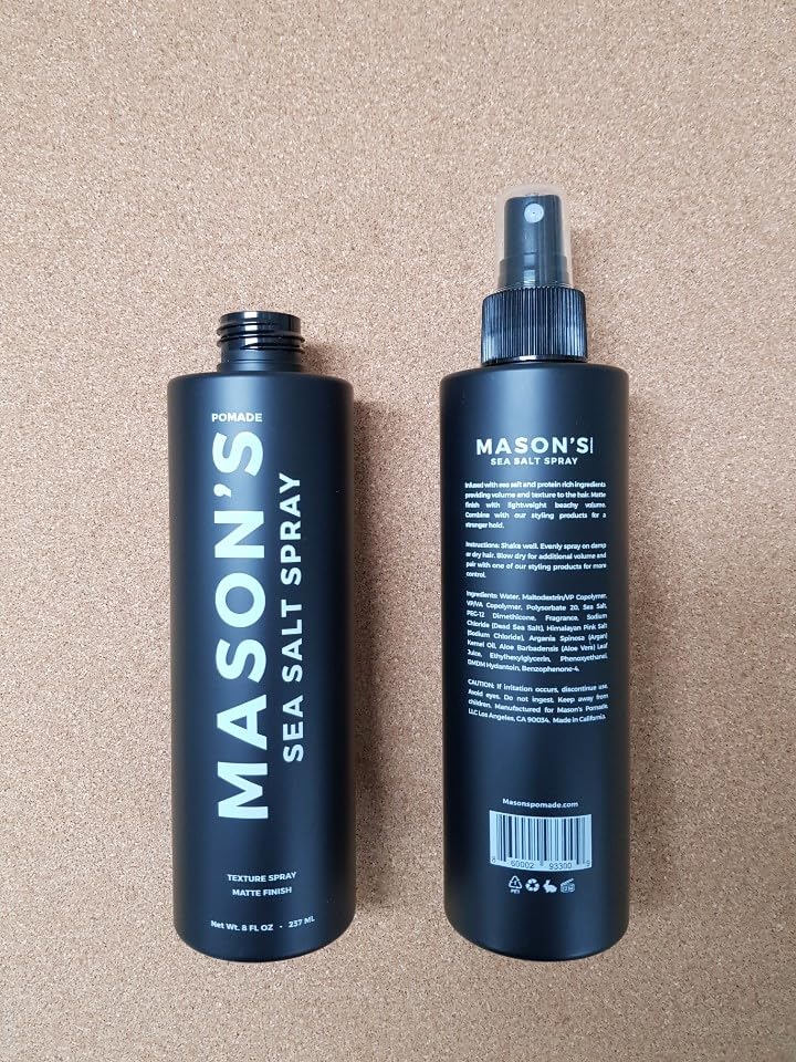 Mason's Sea Salt Spray for Hair - 8 oz Texturizing Spray with Argan Oil