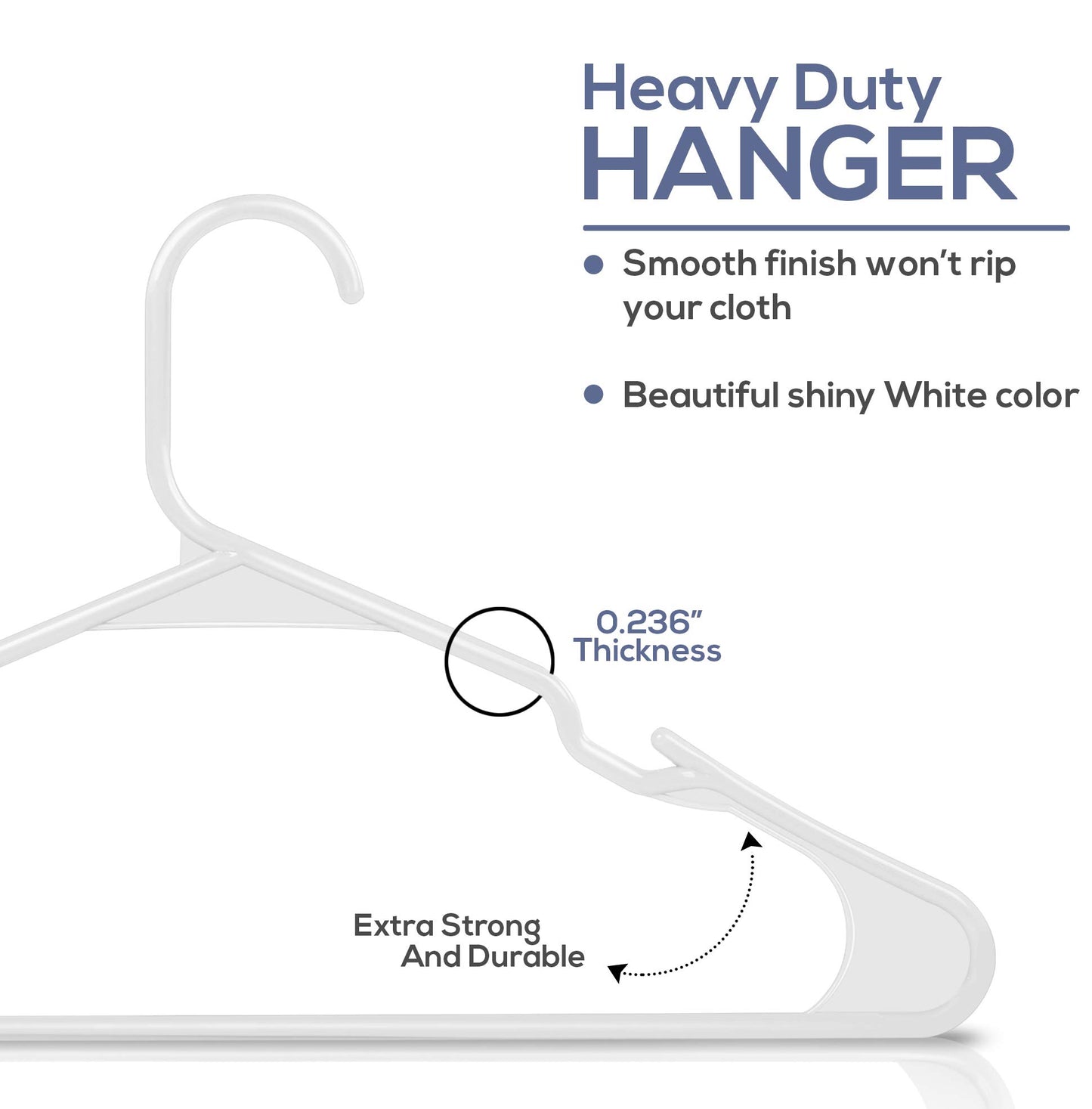 Utopia Home Clothes Hangers 30 Pack - Plastic Hangers Space Saving - Durable Coat Hanger with Shoulder Grooves (White)