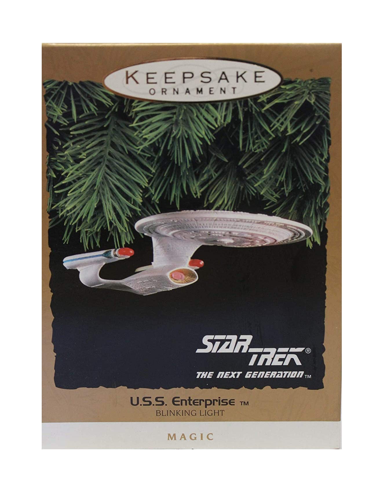 Hallmark Star Trek The Next Generation U.S.S. Enterprise Blinking Light Keepsake Ornament,Plastic