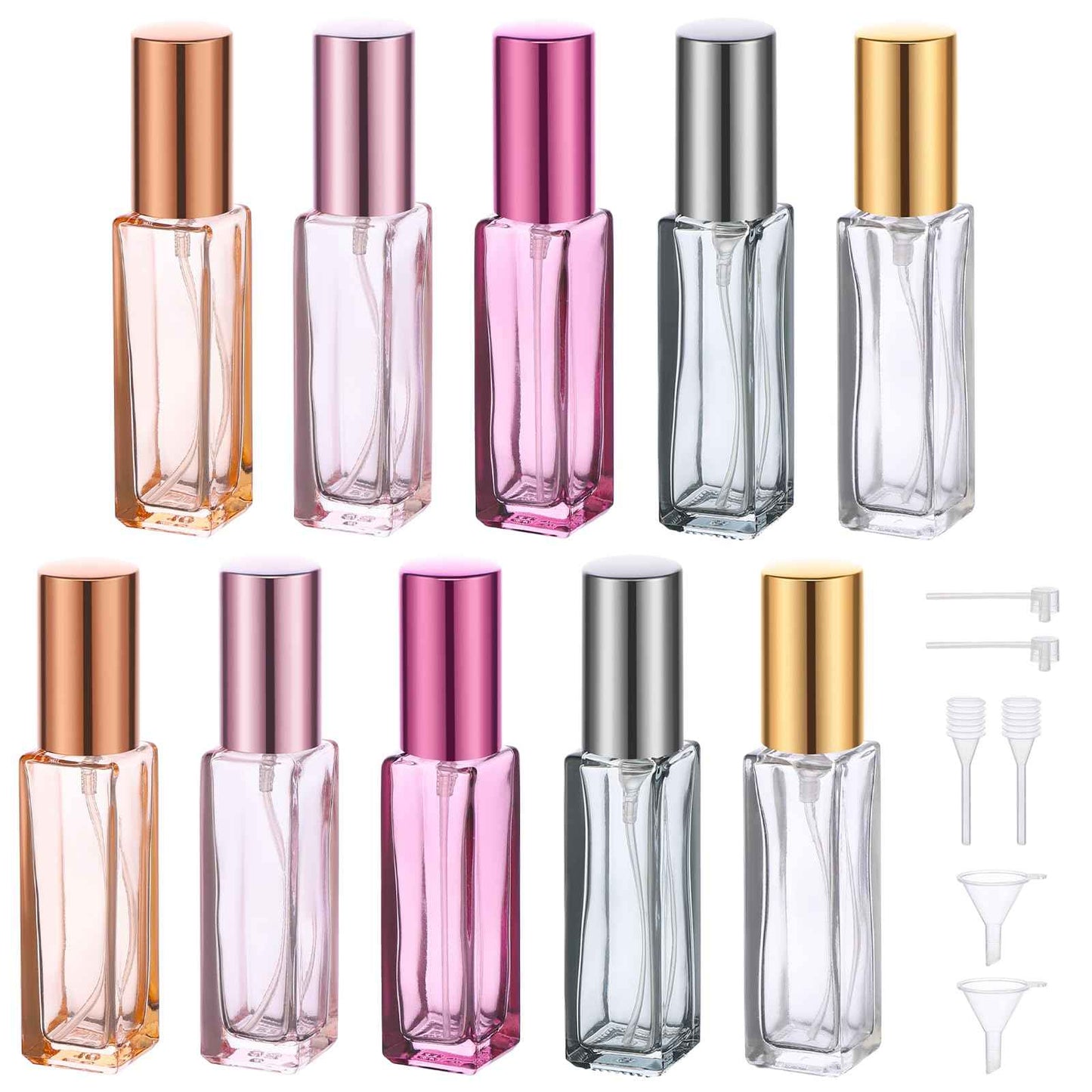 Segbeauty 10ml Mini Perfume Atomizer, 10 Pack Refillable Travel Size Bottles for Cologne, Empty Organizer Dispenser With Fine Mist Sprayer, Portable Leak-proof Bottle