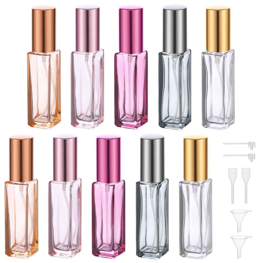 Segbeauty 10ml Mini Perfume Atomizer, 10 Pack Refillable Travel Size Bottles for Cologne, Empty Organizer Dispenser With Fine Mist Sprayer, Portable Leak-proof Bottle