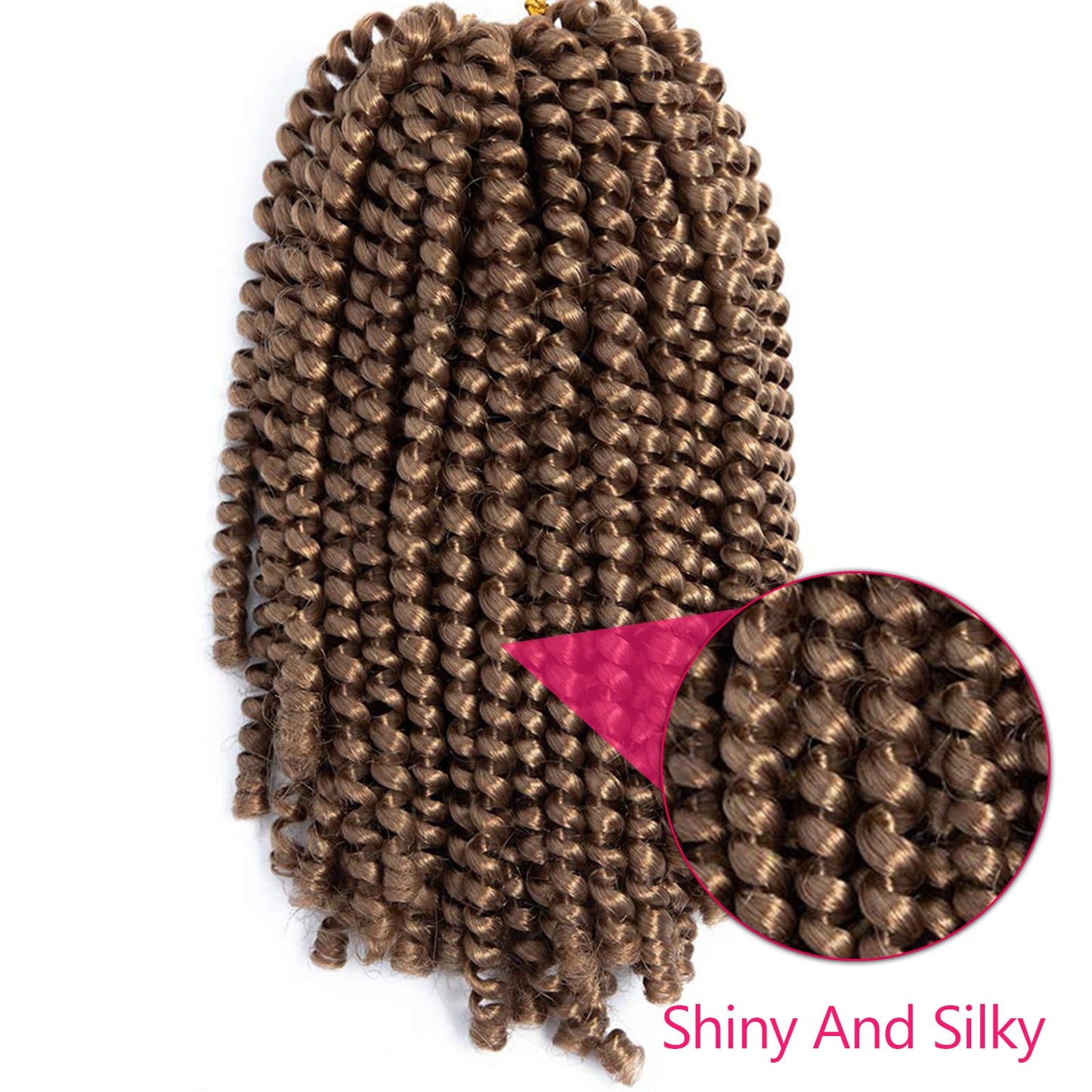 Spring Twist Hair 10 Inch Spring Twist Crochet Hair 6 Packs Spring Twist Braiding Hair For Butterfly Locs Soft Locs Low Temperature Synthetic Fiber Fluffy Hair Extensions (10 Inch,27#)