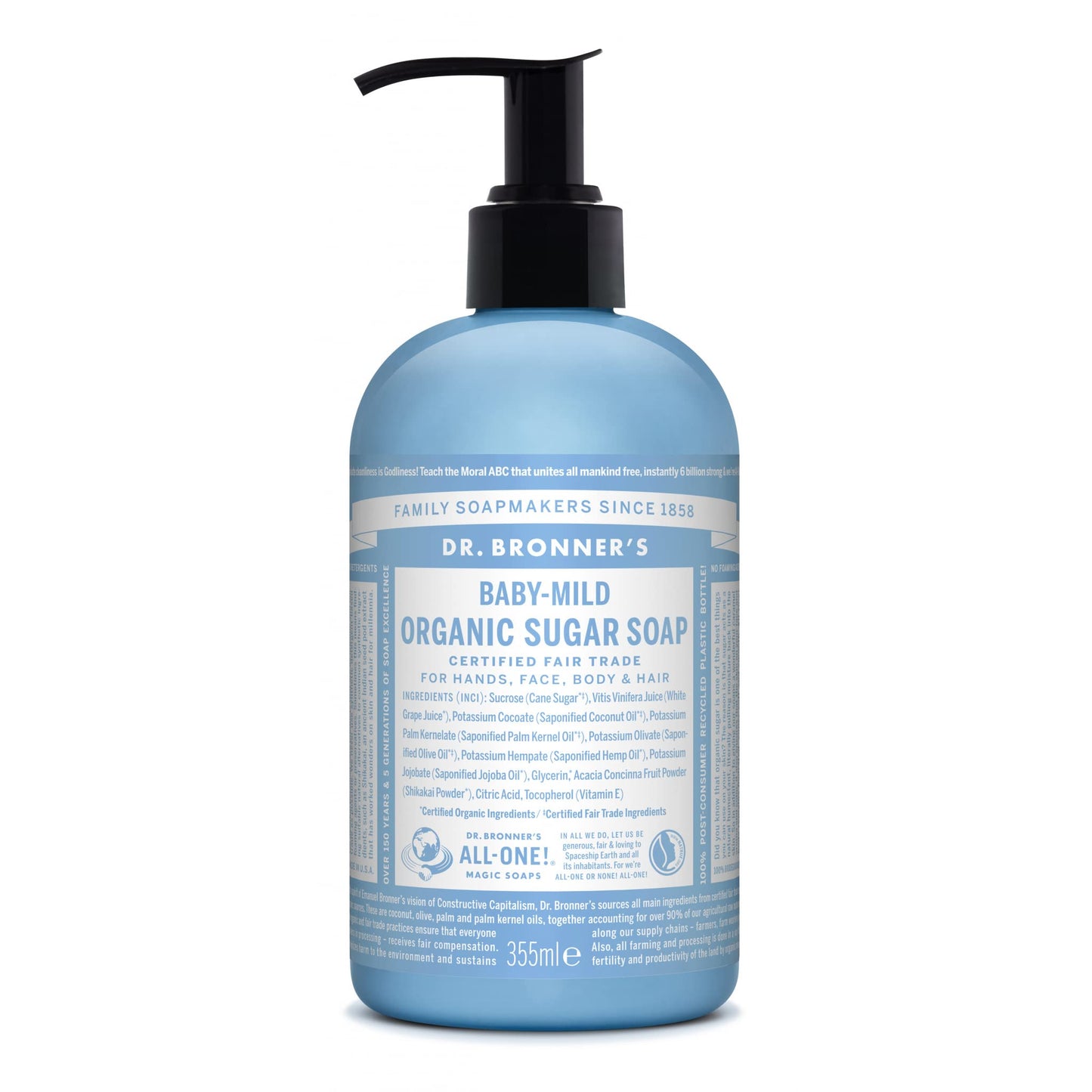 Dr. Bronner's - Organic Sugar Soap Baby Mild 355 ml Black