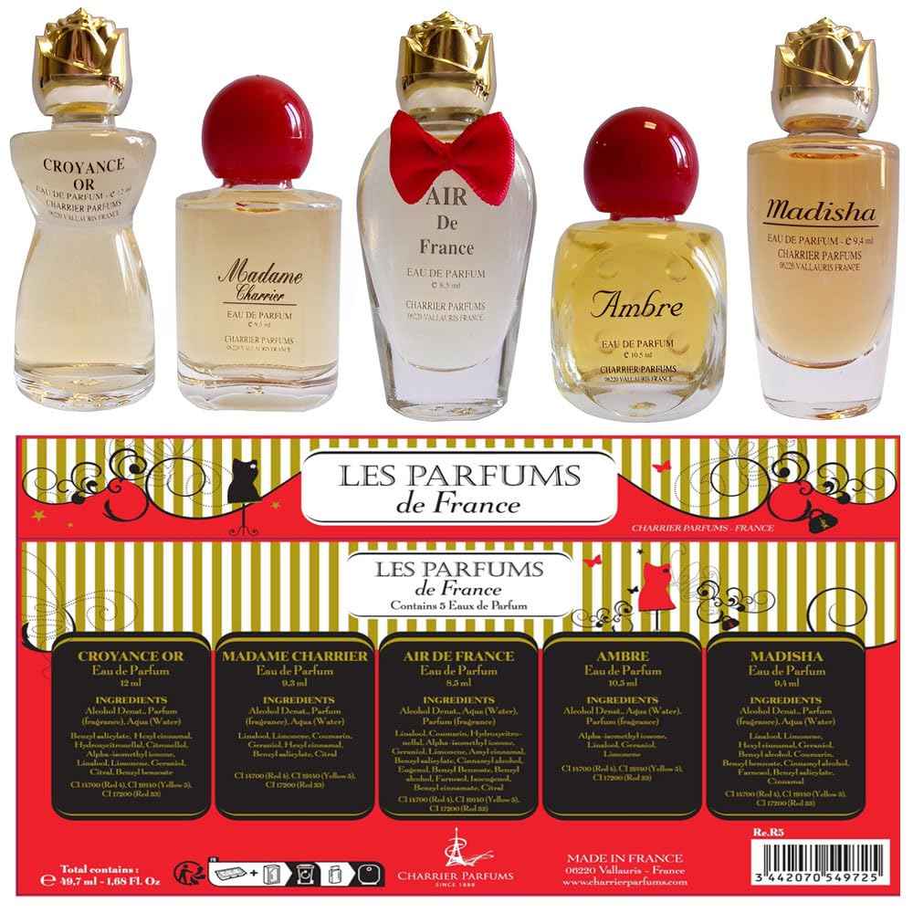 Charrier Parfums - 5 Eaux de Parfum Gift Set - 'Collection Luxe' - 49.7 ml - Made in Provence, France