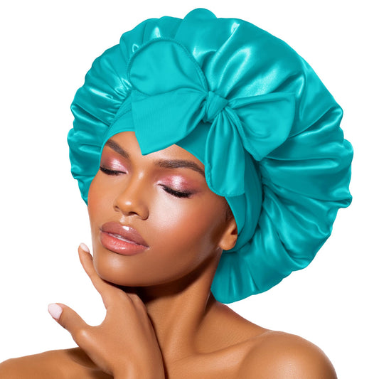 BONNET QUEEN Silk Bonnet for Sleeping Women Satin Bonnet Hair Bonnet Night Sleep Cap Scarf wrap for Curly Hair with tie Band