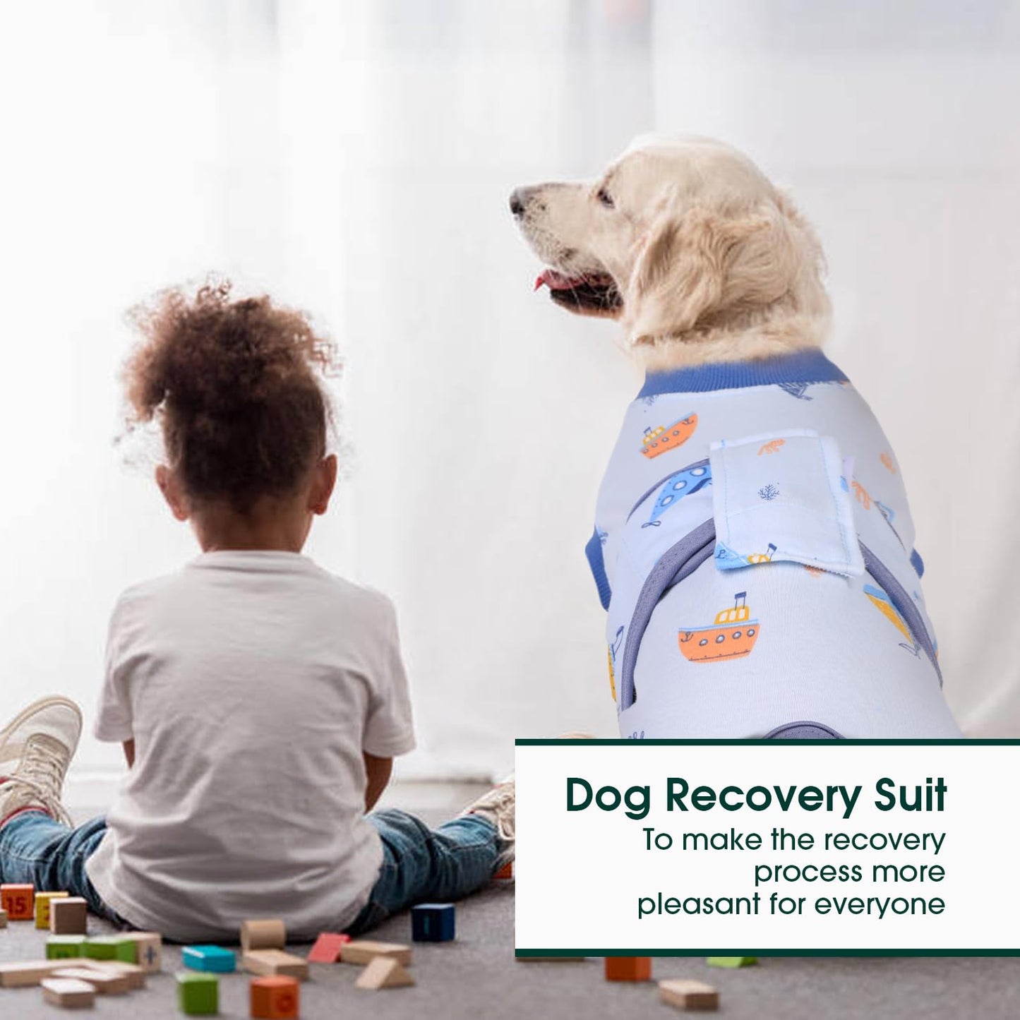 Kuoser Recovery Suit for Dogs Cats After Surgery, Professional Pet Recovery Shirt Dog Abdominal Wounds Bandages, Substitute E-Collar & Cone,Prevent Licking Dog Onesies Pet Surgery Recovery Suit