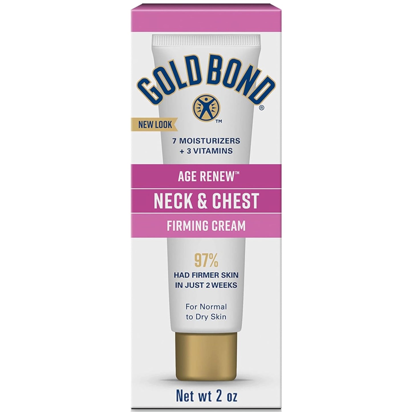 Gold Bond Neck & Chest Firming Cream 2 oz, Clinically Tested Skin Firming Cream (Pack of 2)