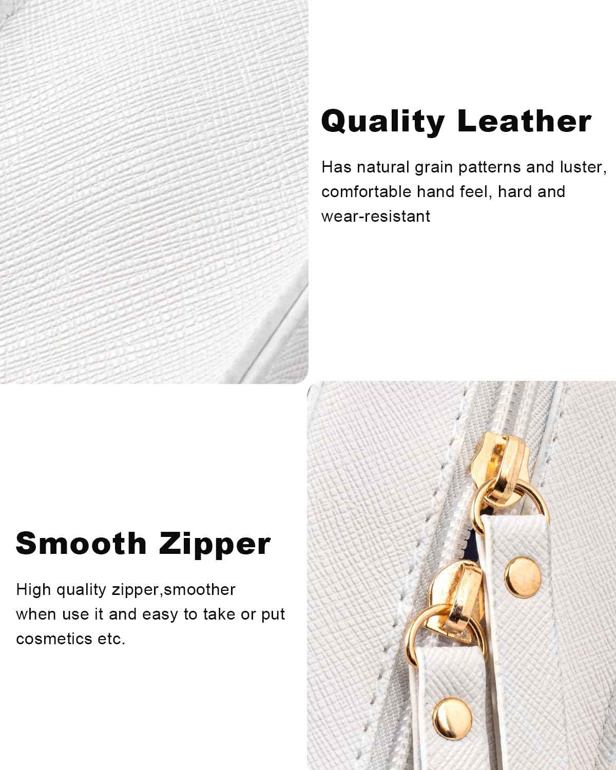 LETGO Clear Makeup Bag Set for Women Portable Travel Toiletry Bag Cosmetic Bags TSA Approved Travel Cosmetic Bag for Car Accessories for Women(White, Standard + Mini)