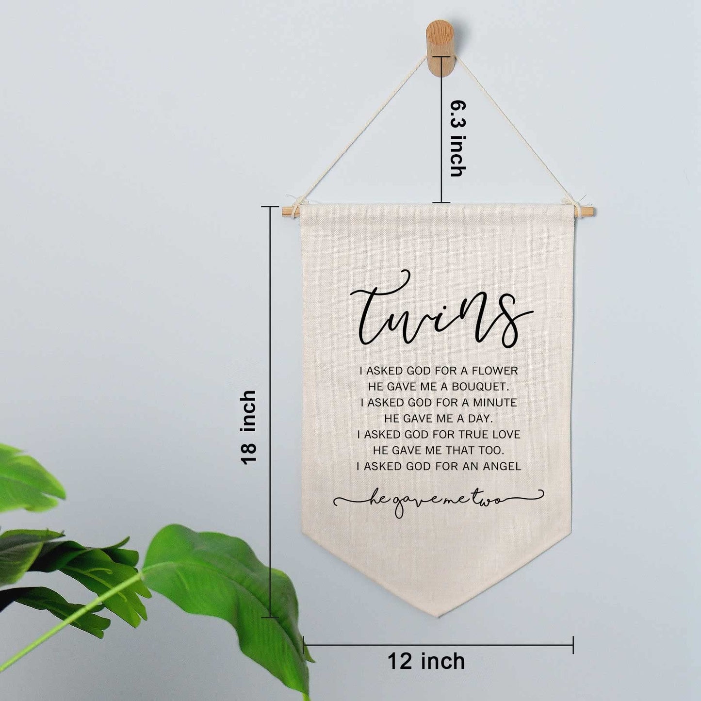 Twins Nursery Decor, Twin Nursery Wall Hanging, Twins Gift, Linen Banner Gifts, Wall Banner Gift for Twins, Twins Baby Gift, Kids Room Decor, Nursery Bed Decor Wall Art, Twin Nursery Wall Art Banner