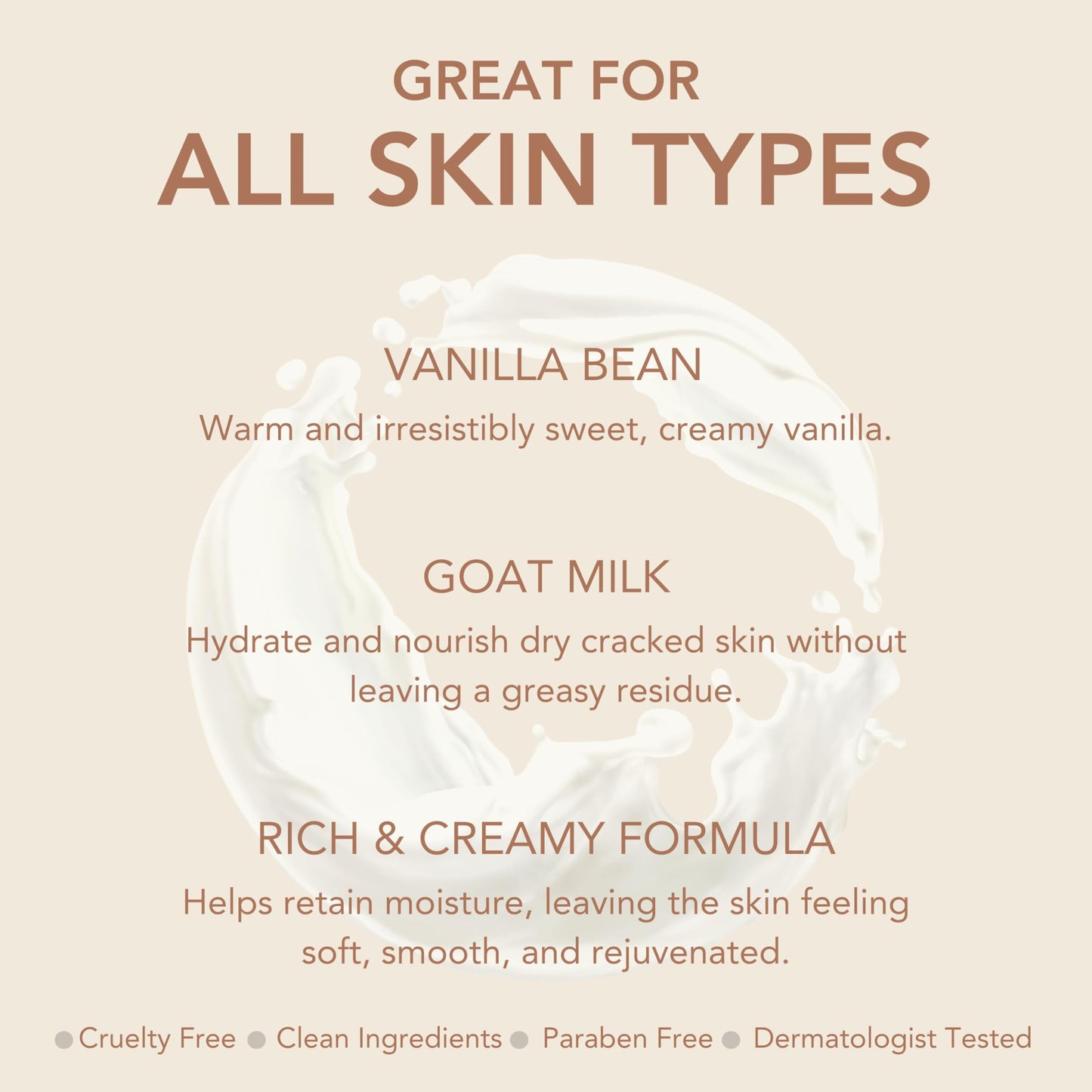 Dionis - Goat Milk Skincare Vanilla Bean Scented Hand & Body Cream (3.3 oz) - Made in the USA - Cruelty-free and Paraben-free