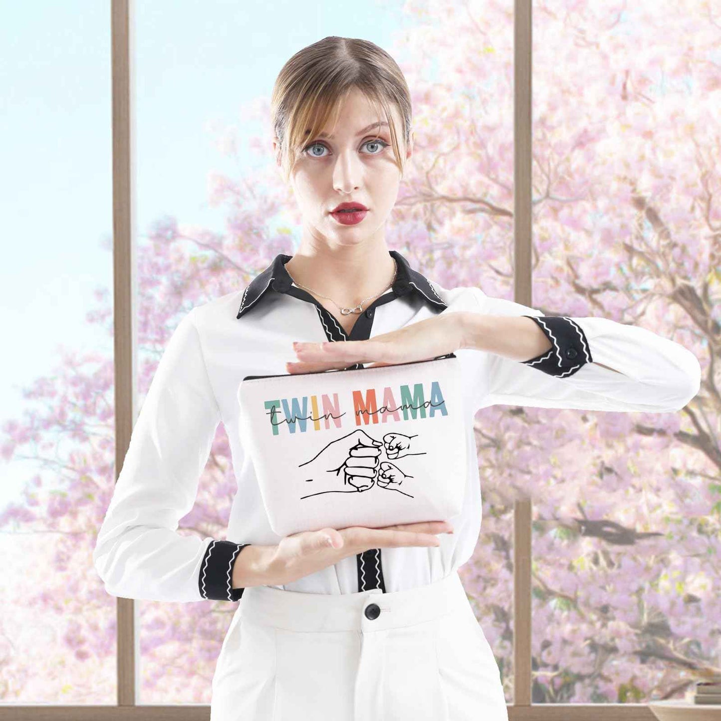 Twin Mama Gift Mom Of Twins Gift Makeup Bag Mommy To Be Gift New Mom Travel Pouch Mothers Day Gift from Twins (Twin Mama Bag)