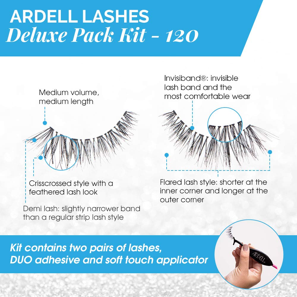 Ardell Deluxe Pack False Eyelashes #120 Demi, 2 Pairs x 2 Packs