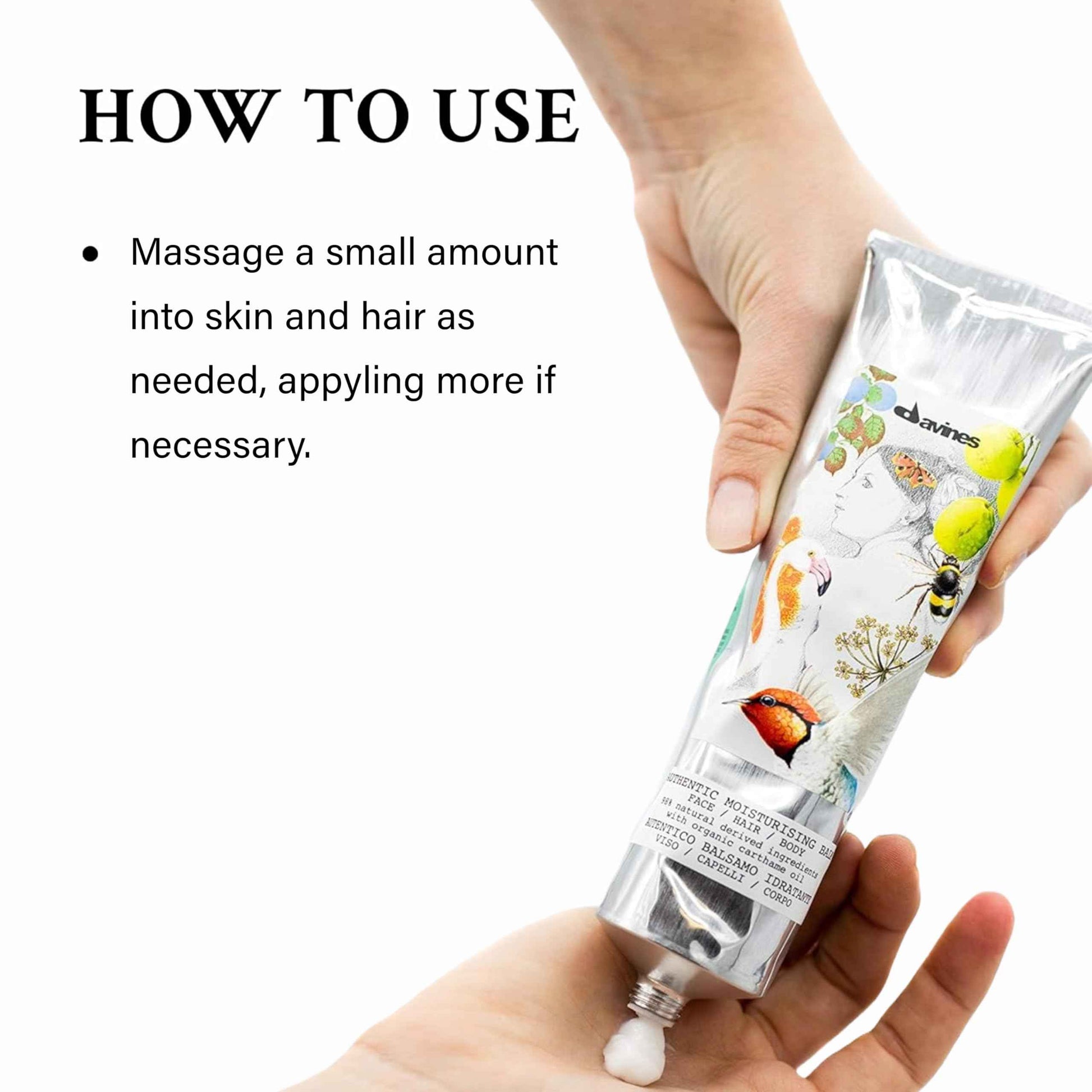 Davines Authentic Moisturizing Balm, Hydrating And Softening Action For Face, Body And Hair, Paraben Free Gentle Makeup Remover, 5.07 Fl.Oz.