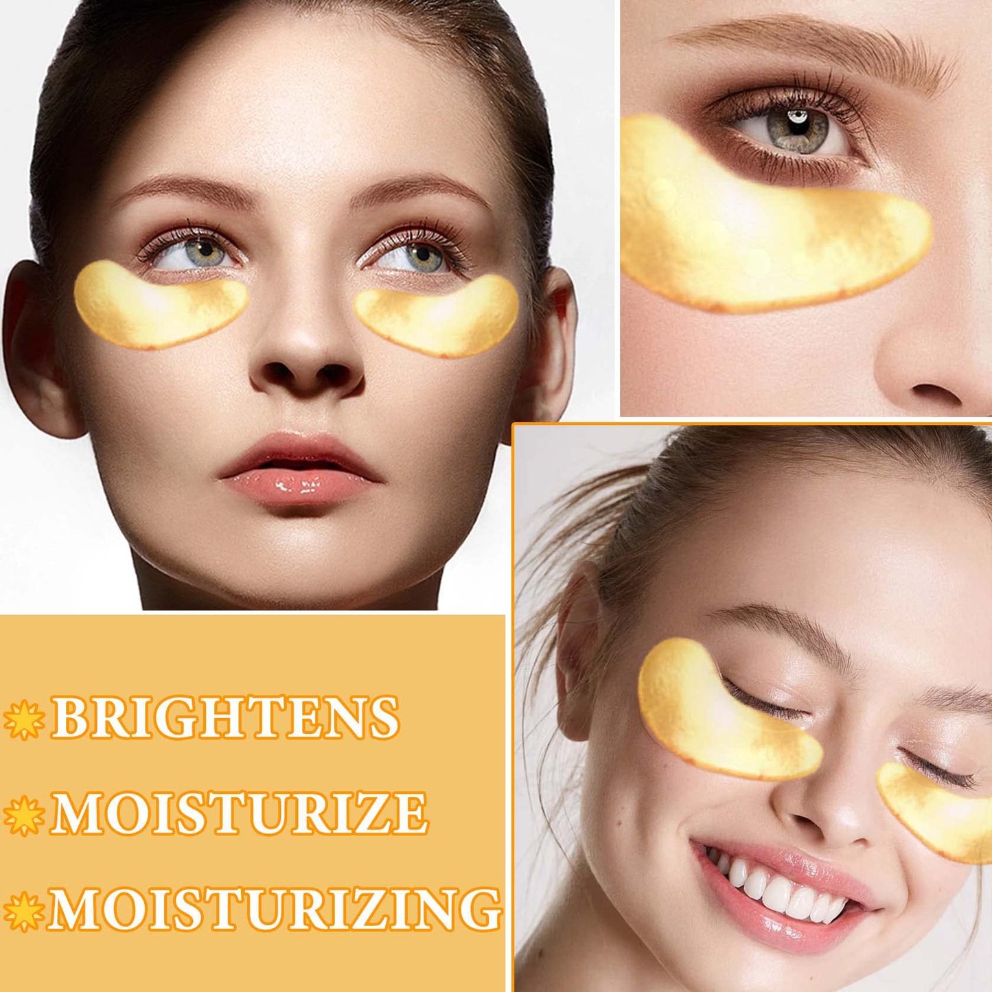 LZYLLS 60 Pcs 24K Gold Under Eye Patches,Under Eye Mask for Puffy Eyes Dark Circles Eye Bags Fine Lines,Moisturizing & Hydrating Under Eye Gel Pads Eye Patch Treatment Masks for Eye Skin Care