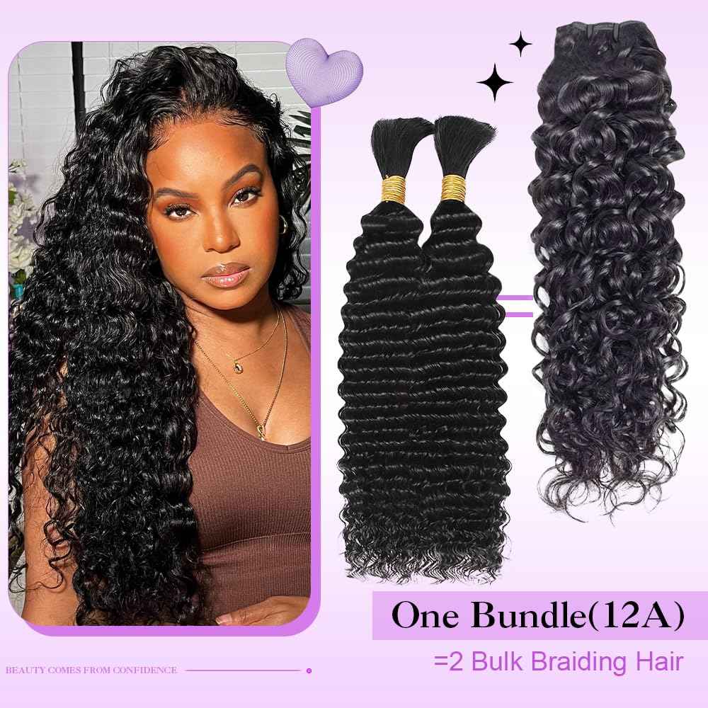 Water Wave Human Hair Bundles 18 Inch 12A Double Weft Wet and Wavy Bundles Human Hair Raw Bundles Human Hair Quick Weave Hair Bundles Natural Black