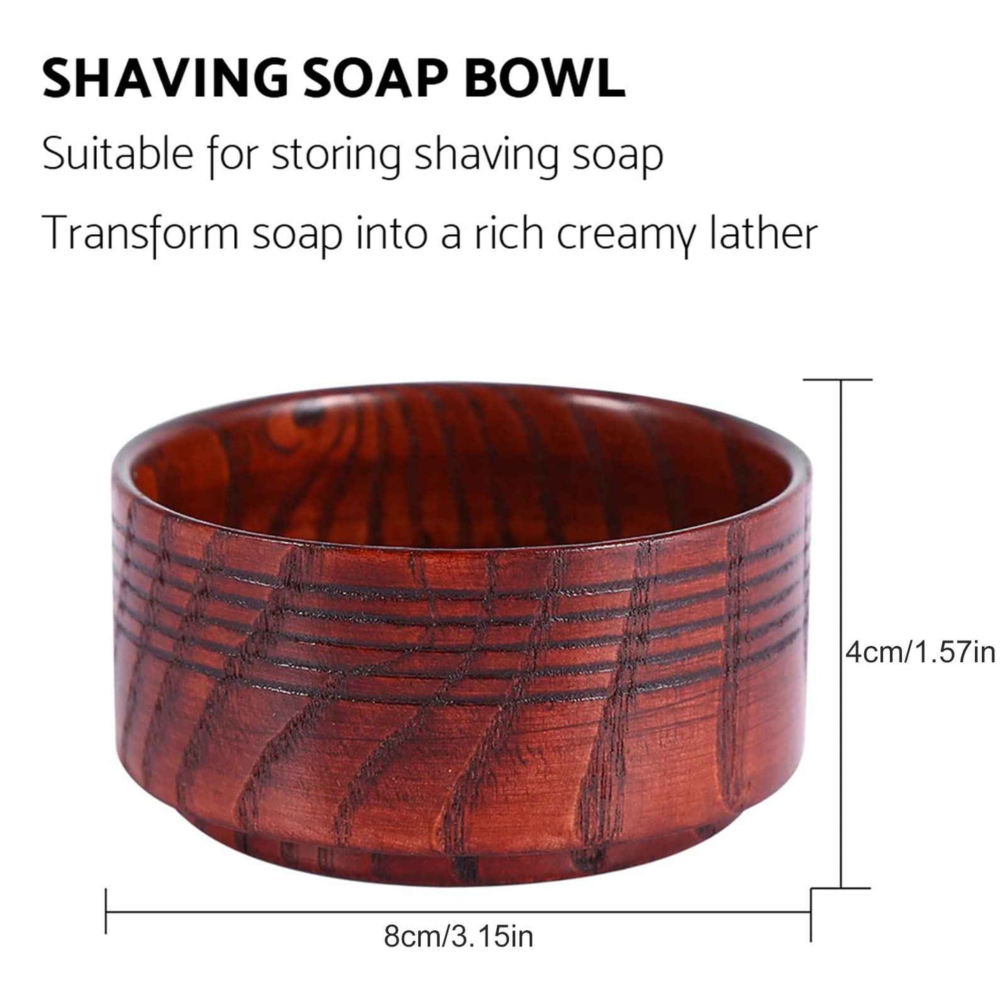 Saluaqui Wood Shaving Soap Bowl Cup Mug Tool, Man Shaver Cleansing Foam Round Lightweight Firm Environmental, Delicate Appearance, Good Mood When Shaving