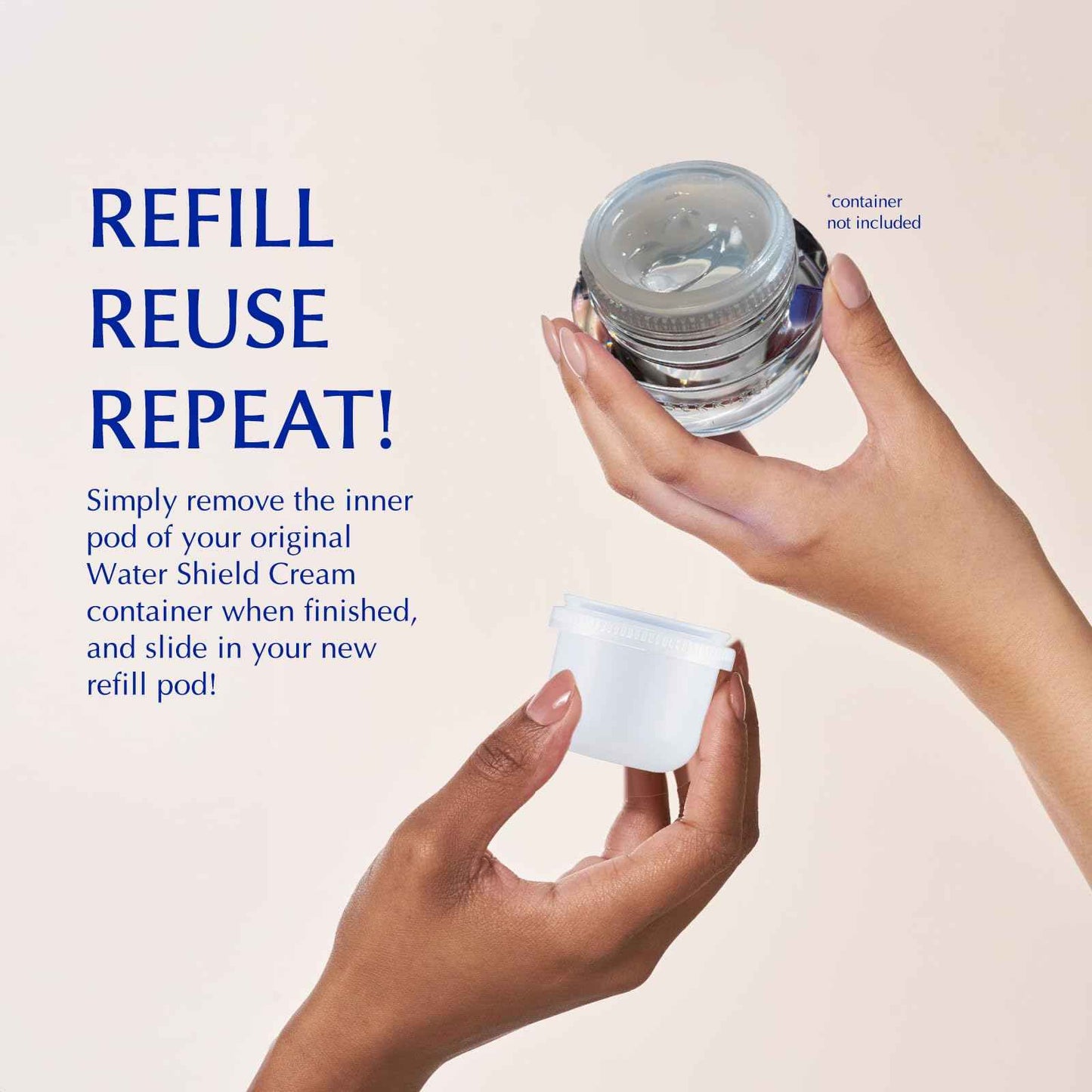 SEKKISEI CLEAR WELLNESS Water Shield Cream REFILL, Facial Moisturizer for Sensitive Skin, 1.4 Ounce