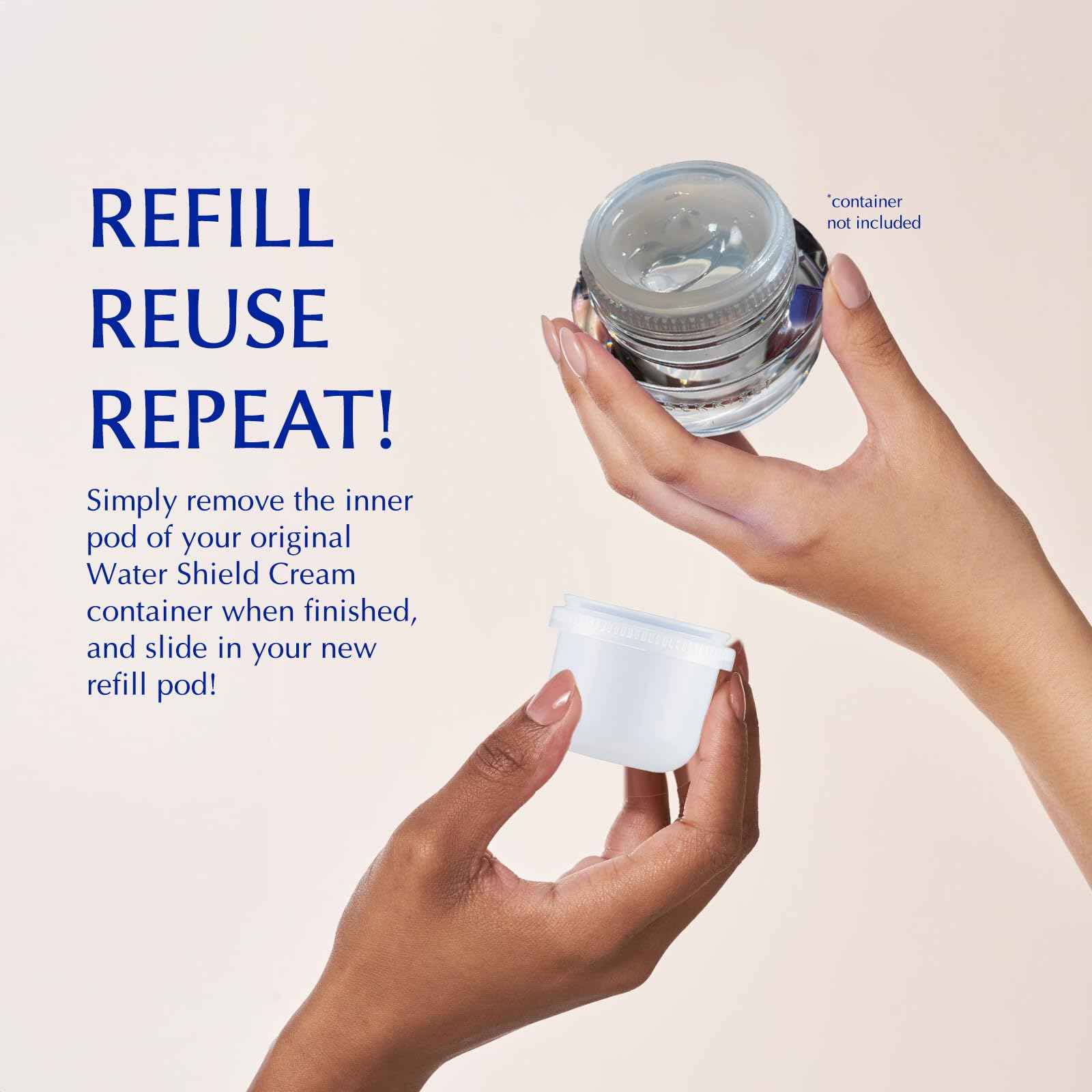 SEKKISEI CLEAR WELLNESS Water Shield Cream REFILL, Facial Moisturizer for Sensitive Skin, 1.4 Ounce