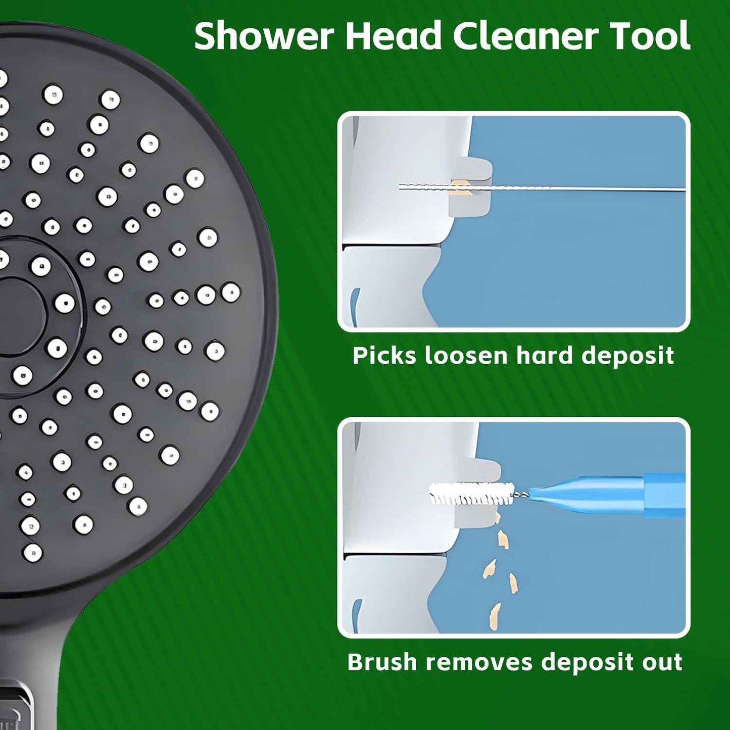 uadbau Shower Head Cleaner Tool Set, Multi-Size Shower Head Cleaning Brush for Small Hole Anti-Clogging Nozzle with Storage Boxes, Picks Fitting Nozzle Unclogger for Household Bathroom (30 Pcs)