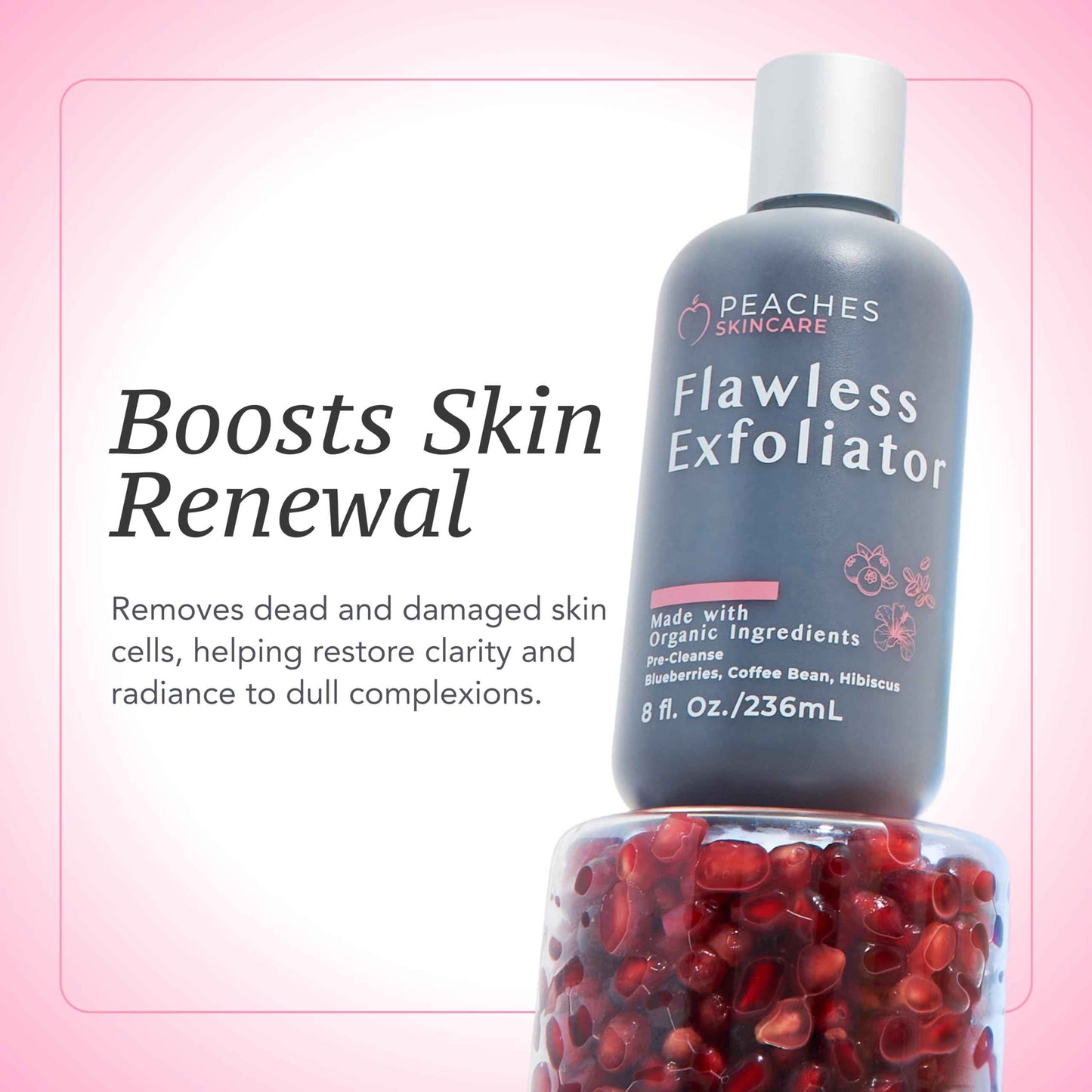 Vegan Face Exfoliator Scrub – Gentle Daily Facial Scrub with Blueberry, Coffee Bean, and Vitamin C – Face Exfoliant for Smooth, Radiant Skin – Flawless Exfoliator (8 oz)