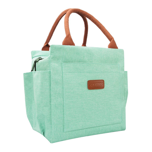 Joymee Lunch Bag Women Insulated Lunch Box Reusable Leakproof Large Spacious Tote for Women Men Adult with Bottle Holder and Side Pockets for Work Picnic Travel - Heather Teal