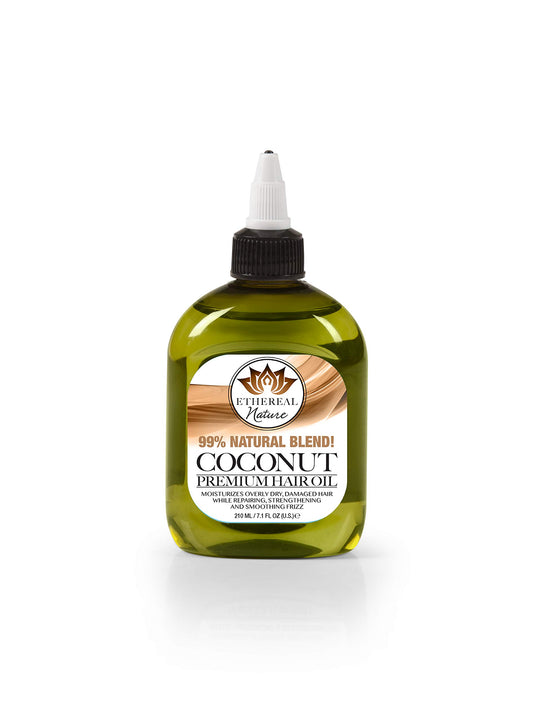 Ethereal Nature 99% Natural Hair Oil Blend Coconut 7.10 fl oz, clear