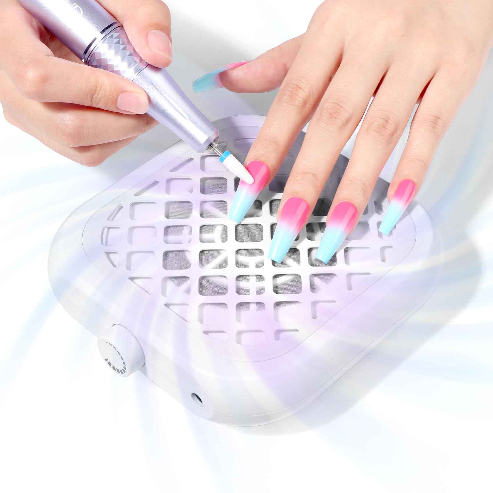 SAVILAND Nail Dust Collector:1000PA Dust Collector 5X Stronger Acrylic Dust Collector Nail Tech & Powerful Suction Nail Vacuum Dust Collector for Nail Tool 6000 RPM Nail Tech Must Have for Home Use