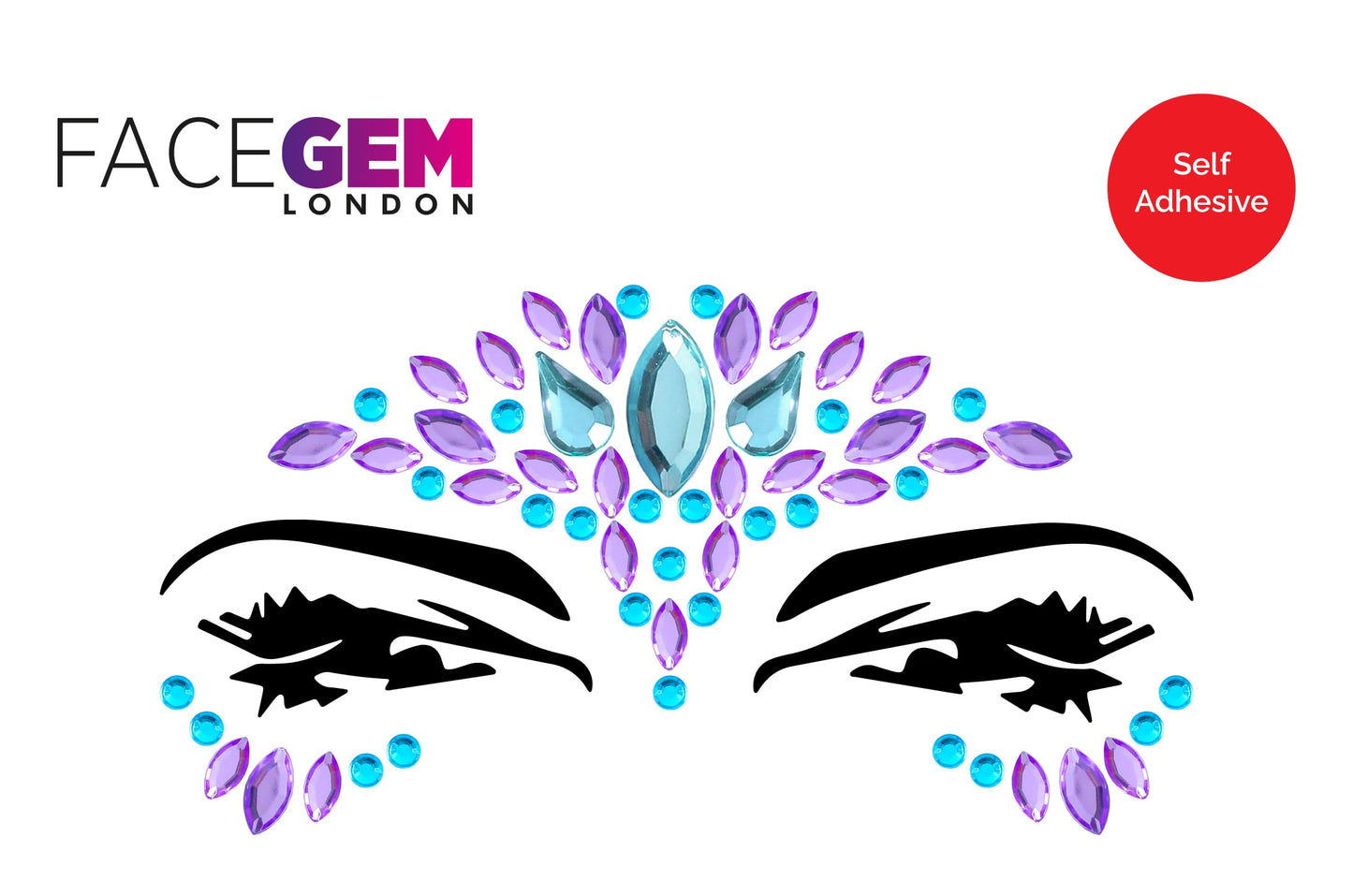 Face Gems Adhesive Glitter Jewel Tattoo Sticker Festival Gems Rave Party Body Make Up (100 PCS FACE GEMS)