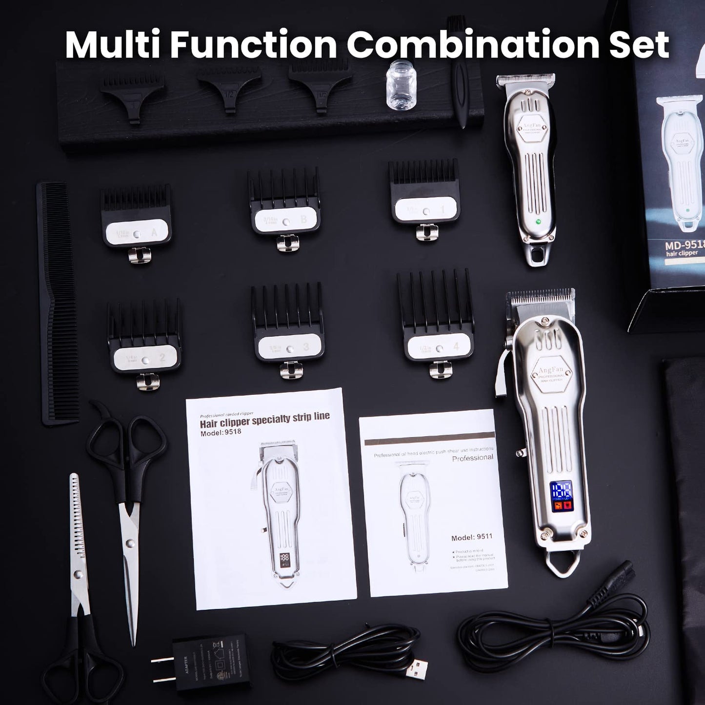 Hair Clippers for Men with Charger T-Blade Hair Beard Trimmer Kit Professional Clippers for Hair Cutting Kit with Led Display Cordless Clippers for Men Women Kids Barber Grooming Kit for Household