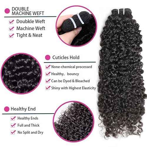 VIPbeauty Burmese Curly Human Hair Bundles One Curly Bundles Human Hair Unprocessed Burmese Raw Hair Extension Real Human Hair Natural Color Spiral Hair Weft Extensions Quick Weave Bundle 22 Inch