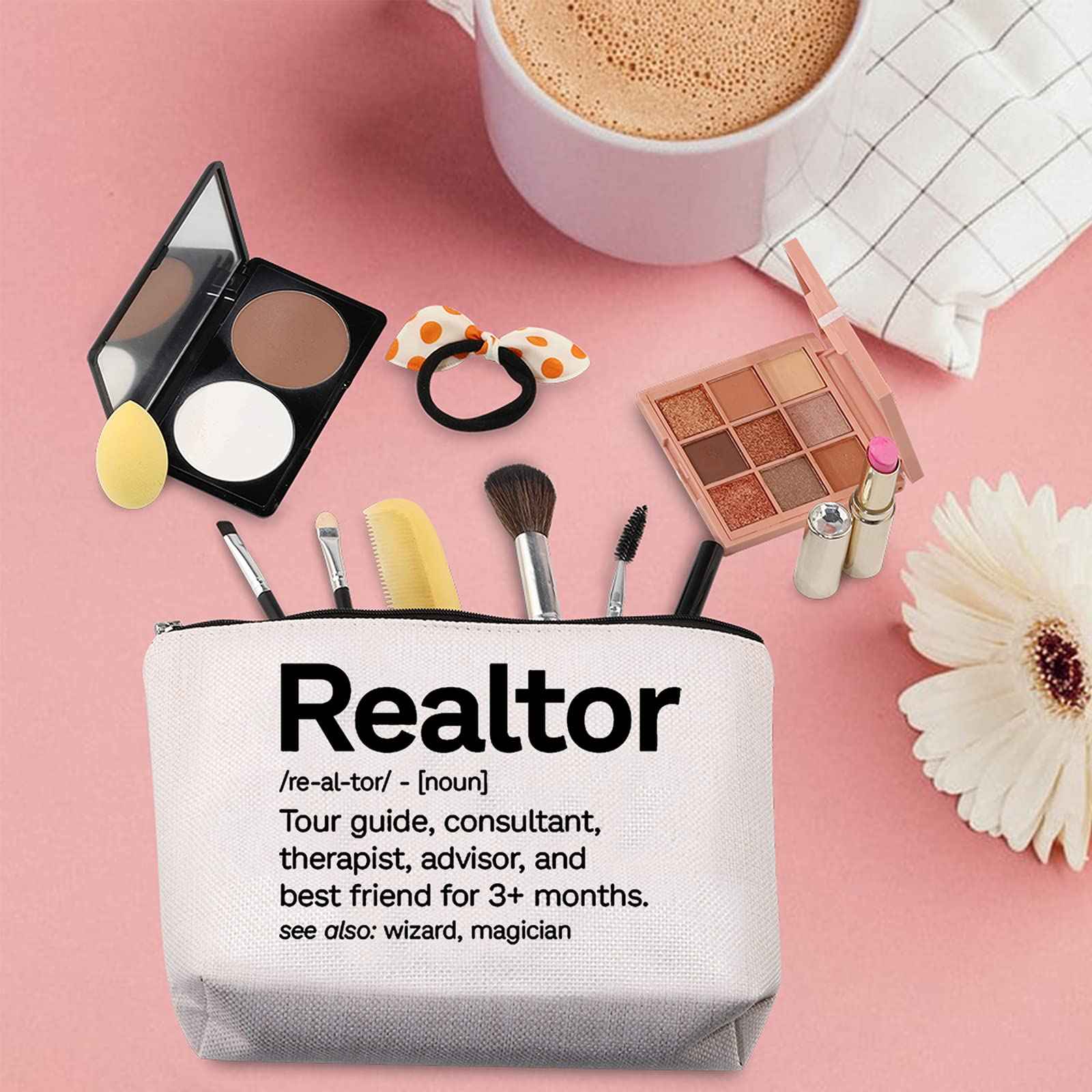 TSOTMO Realtor Makeup Bag Real Estate Agent Bag Seller Marketing Guide Gift Realtor Survival Kit Bag for Officers Thank You Gift