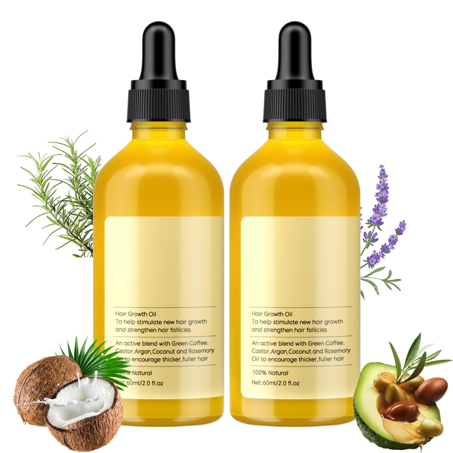 Generic Natural Hair Growth Oil,Rosemary Oil for Hair Growth Organic,Natural Hair Growth Oil for Thin Hair, Hair Oil for Dry Damaged Hair and Growth