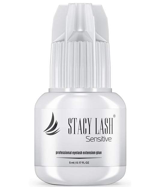 Sensitive Eyelash Extension Glue Stacy Lash 0.17fl.oz/5ml / 5-6 Sec Drying time/Retention – 4-5 Weeks/Black Adhesive/Professional Supplies