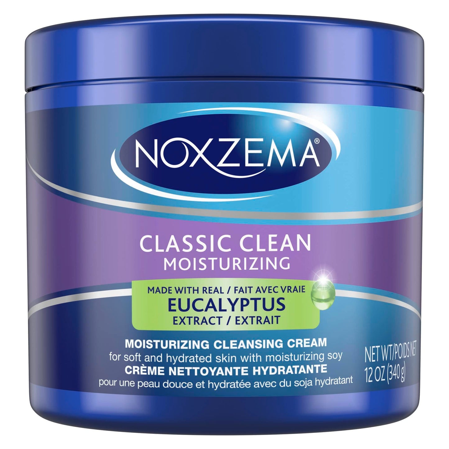 Noxzema Classic Clean Moisturizing Cleansing Cream with Real Eucalyptus Extract 12 oz (Pack of 5)