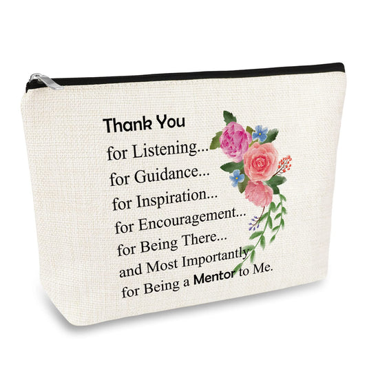 Mentor Appreciation Gifts Mentor Cosmetic Bag Gifts for Women Thank You Gifts for Mentor Teacher Supervisor Coworker Counselor Leader Christmas Birthday Thanksgiving Leaving Farewell Gifts Makeup Bag